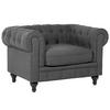 SESSEL Polsterbezug grau Chesterfield - Grau, Textil (110/70/75cm) - Beliani