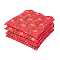 STUHLKISSEN Rentier, rot im 4er-Set 40/40/5 cm - Rot, Textil (40/40/5cm) - Homescapes