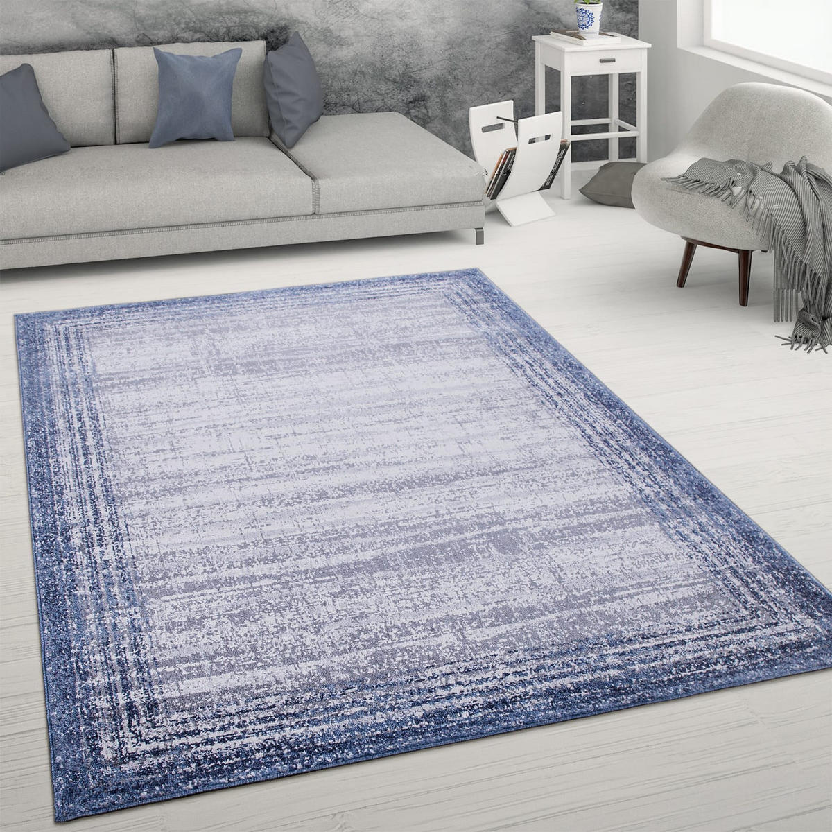 KURZFLORTEPPICH 160/220 cm Catania 842 - Blau, Kunststoff (160/220cm) - Paco Home