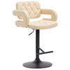 BARHOCKER Dubai, Gestell schwarz, Kunstleder Creme - Creme/Schwarz, Kunststoff/Textil (52/100/55cm) - TPFLiving