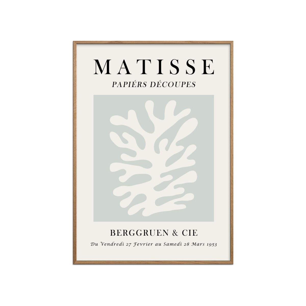 POSTER mit Rahmen Vitor Costa - Matisse floral art 3 - Blau/Eichefarben, Holz/Papier (50/70cm) - Poster&Frame