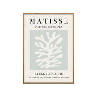 POSTER mit Rahmen Vitor Costa - Matisse floral art 3 - Blau/Eichefarben, Holz/Papier (50/70cm) - Poster&Frame