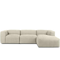 ECKMODULSOFA-RECHTS BUFFO mit extrem weicher und bequemer Sitzfläche, Gewebestoff, ecru - Ecru, Textil (297/180cm) - KONSIMO®
