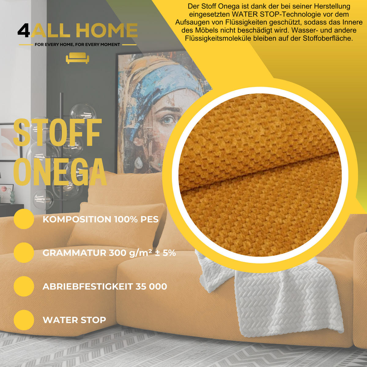 ECKSOFA Travis mit Bettkasten und Schlaffunktion, L-Form, Cord, Universal - Honig, Holzwerkstoff (248/148cm) - 4ALL HOME