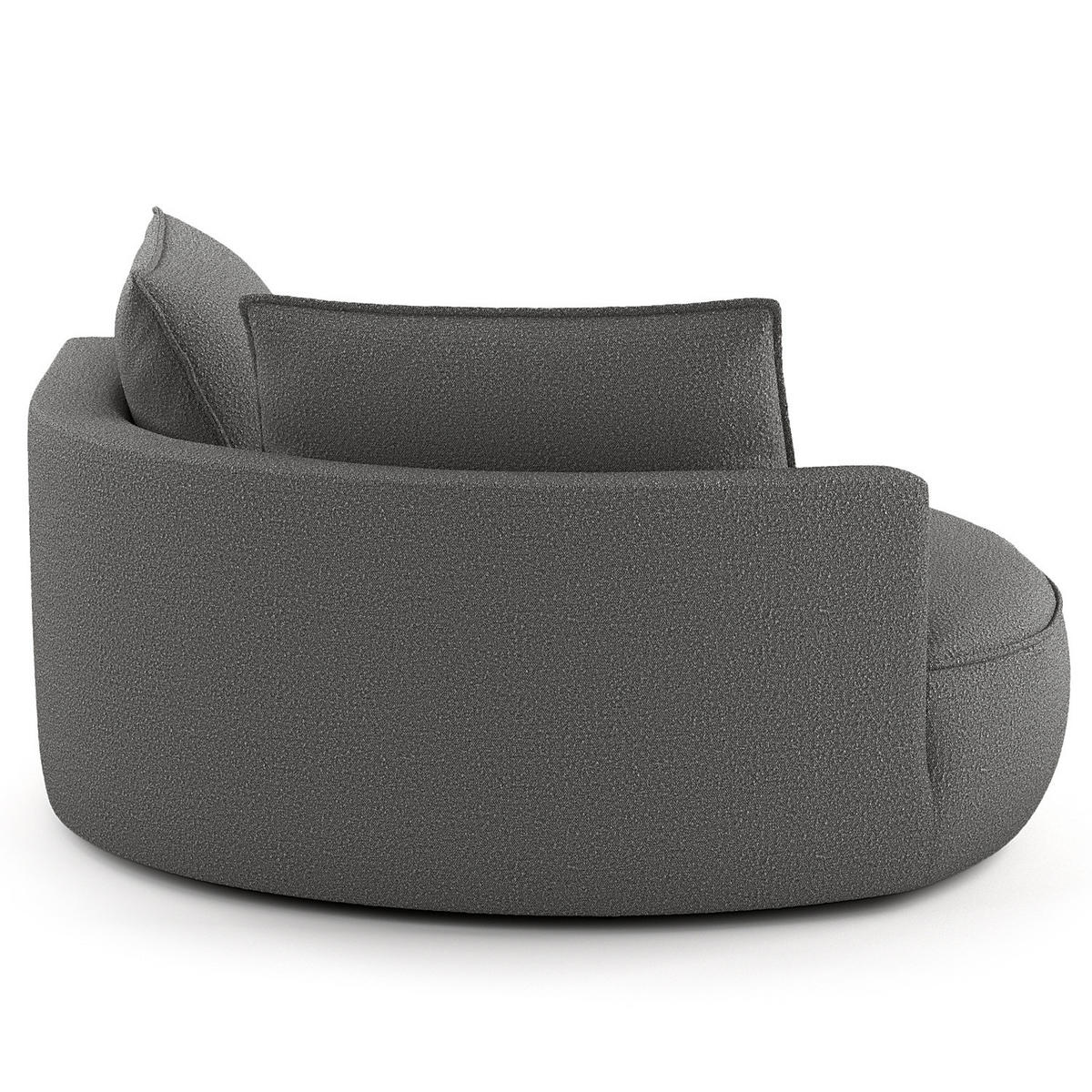 OTTOMANE - modular - Schwarz/Grau, Kunststoff/Textil (126/82/154cm) - home24