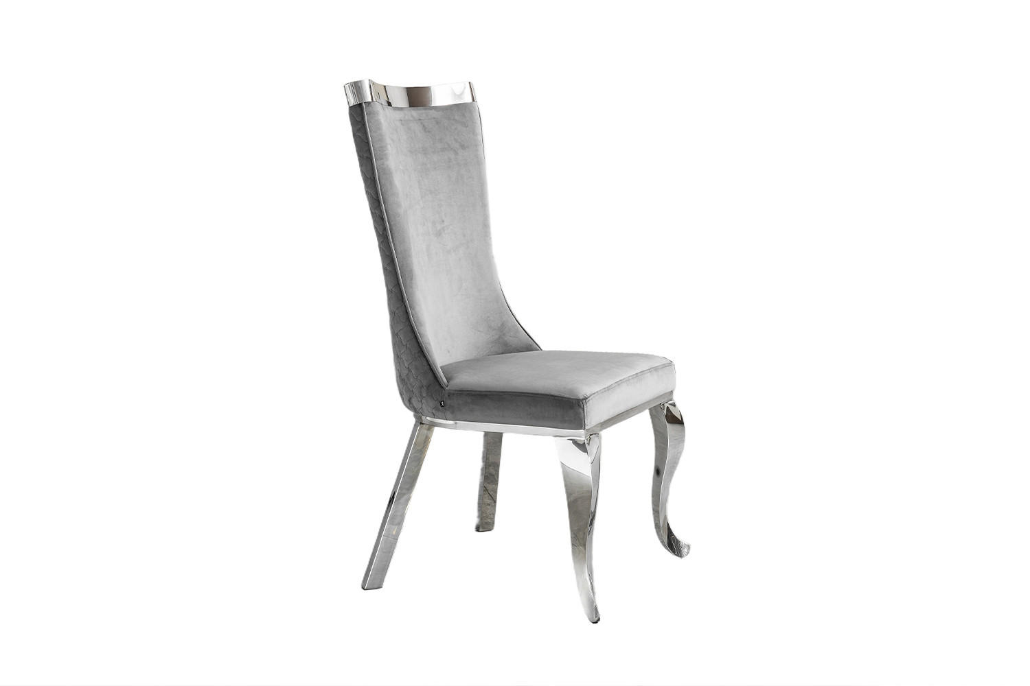 ESSZIMMERSTUHL SELENA Grau Velvet (1er-Set) - Grau, Textil (54/109/64cm) - KAWOLA