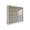 SCHWEBETÜRENSCHRANK Talin IV - Beige/Silberfarben, Holzwerkstoff/Metall (180/215/58cm) - MIRJAN24
