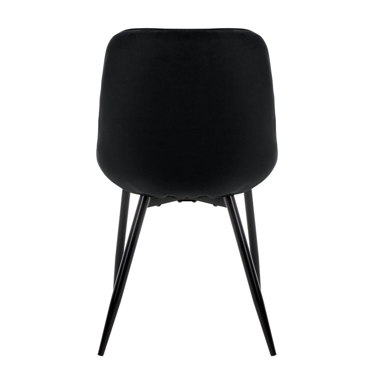ESSZIMMERSTUHL Samt Schwarz 6er Set - Schwarz, Metall (54/81/60cm)