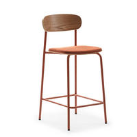 BARHOCKER (Set aus 2) aus Stoff mit schwarzen Metallbeinen - adriana 42/48/66 cm - Orange, Textil (48/66/42cm) - Drawer