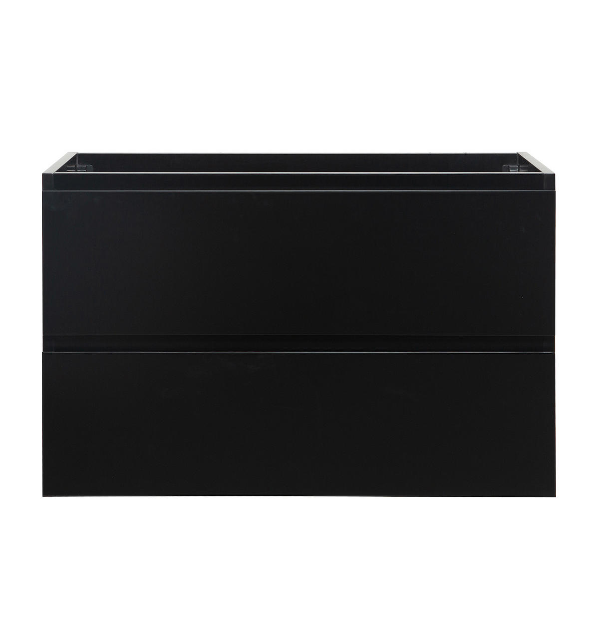 WASCHBECKENUNTERSCHRANK Angela 2 Schubladen Schwarz Matt - 80 x 48 x 50 cm - Schwarz, Holz (80/50/48cm) - Badplaats