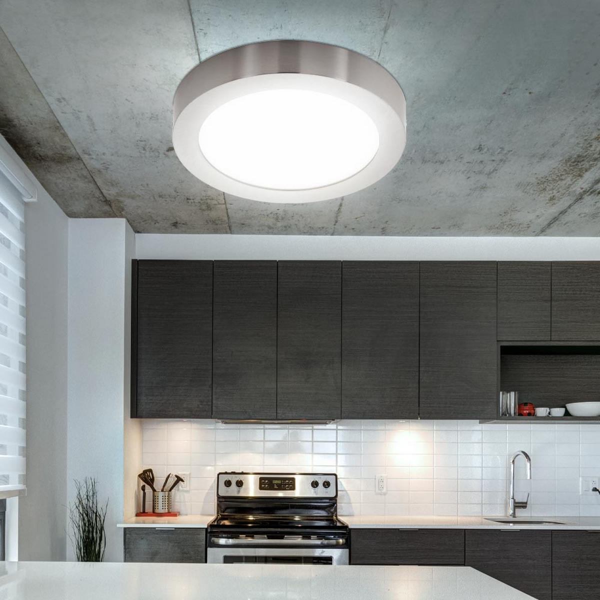 LED DECKENLEUCHTE Metall Silber - Silberfarben, Metall (30/30/3.7cm)