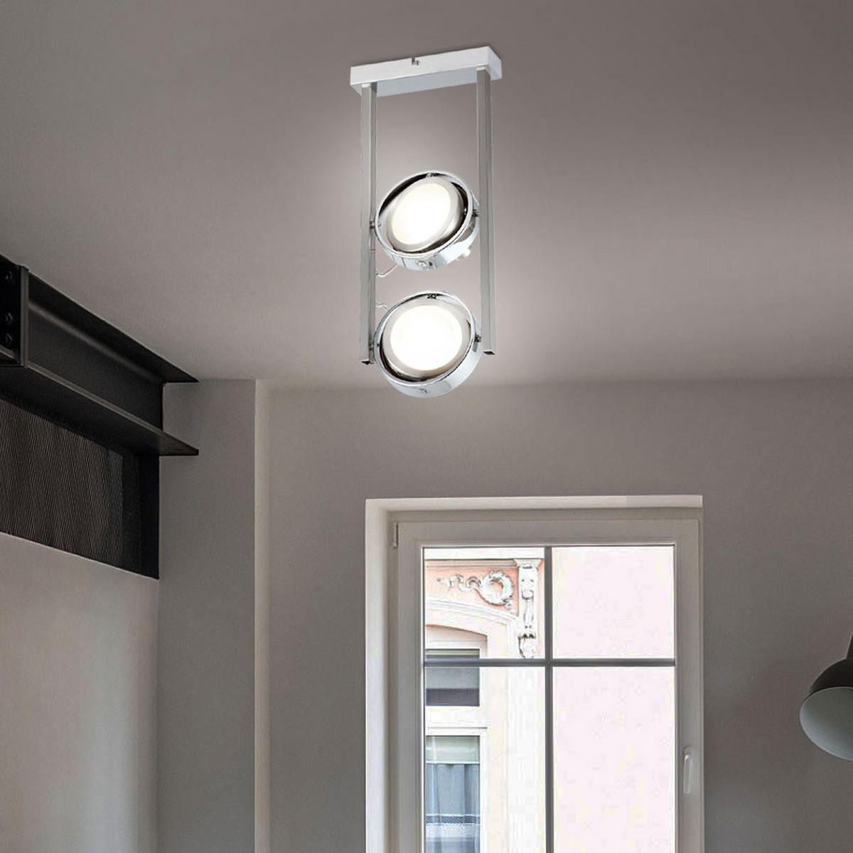 LED DECKENLEUCHTE BARONI Silber matt - Silberfarben, Glas (19.5/19.5/40cm) - Globo Lighting