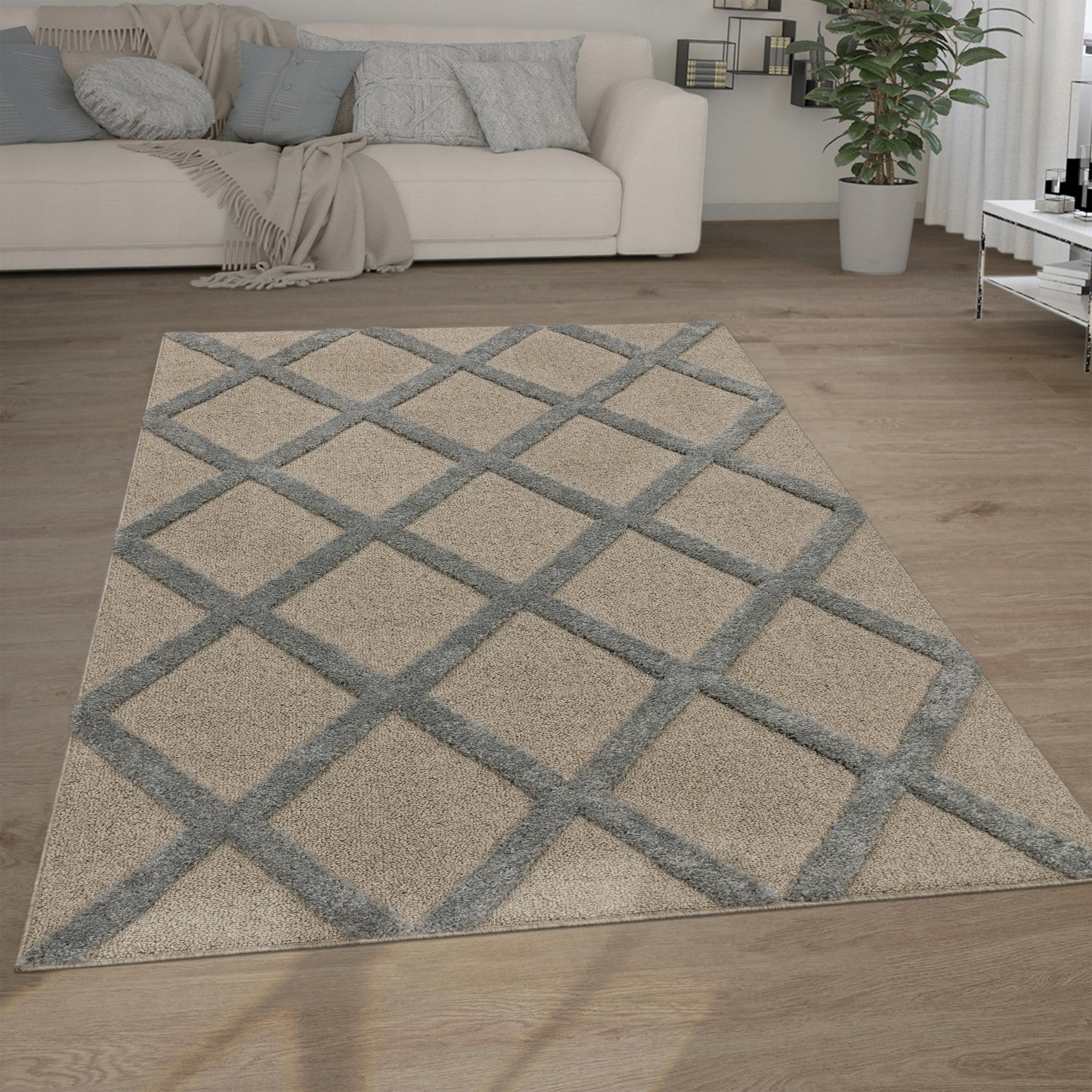 HOCHFLORTEPPICH 160/220 cm Genua 745 - Grau, Textil (160/220cm) - Paco Home