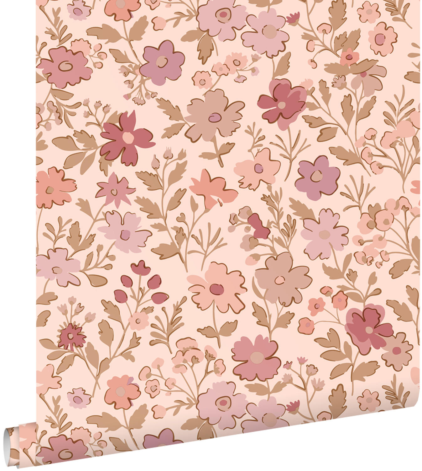 TAPETE Blumen 50 x 900 cm - Pink, Papier (50/0.1cm) - ESTAhome