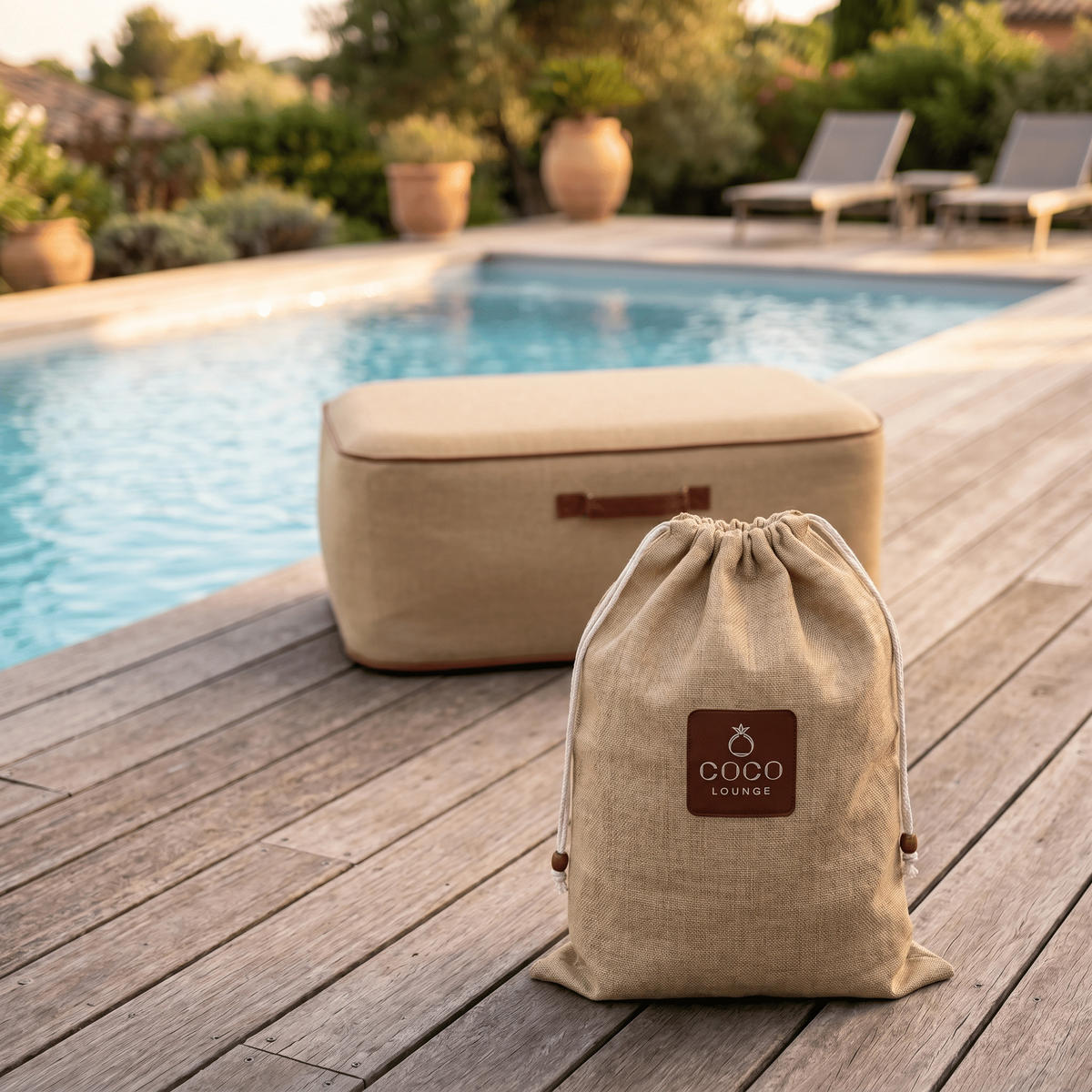 HOCKER NUMA Beige - Beige, Kunststoff/Textil (75/35/75cm) - Coco Lounge