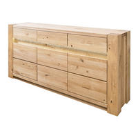 SIDEBOARD Wildeiche 173x40x85 beige geölt KENT #208 - Beige, Holz (173/85/40cm) - Massivmoebel24