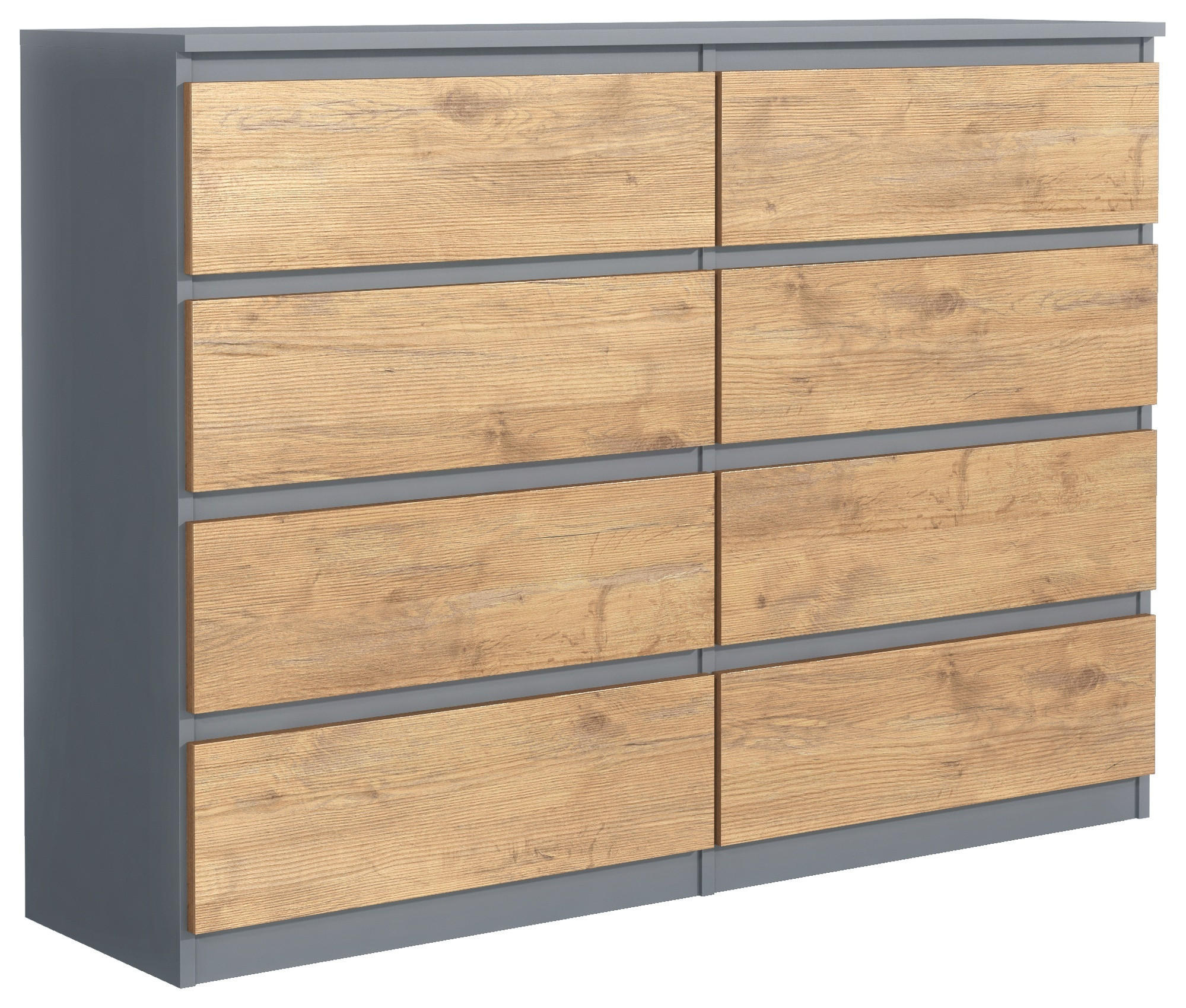 KOMMODE Anthrazit, Lancelot 120/102/39 - Anthrazit/Eiche San Remo, Holzwerkstoff (120/102/39cm) - RAUMHIRSCH FURNITURE