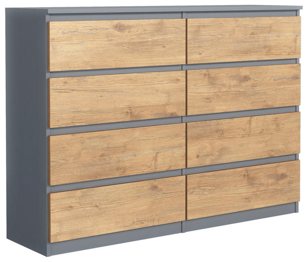 KOMMODE Anthrazit, Lancelot 120/102/39 - Anthrazit/Eiche San Remo, Holzwerkstoff (120/102/39cm) - RAUMHIRSCH FURNITURE