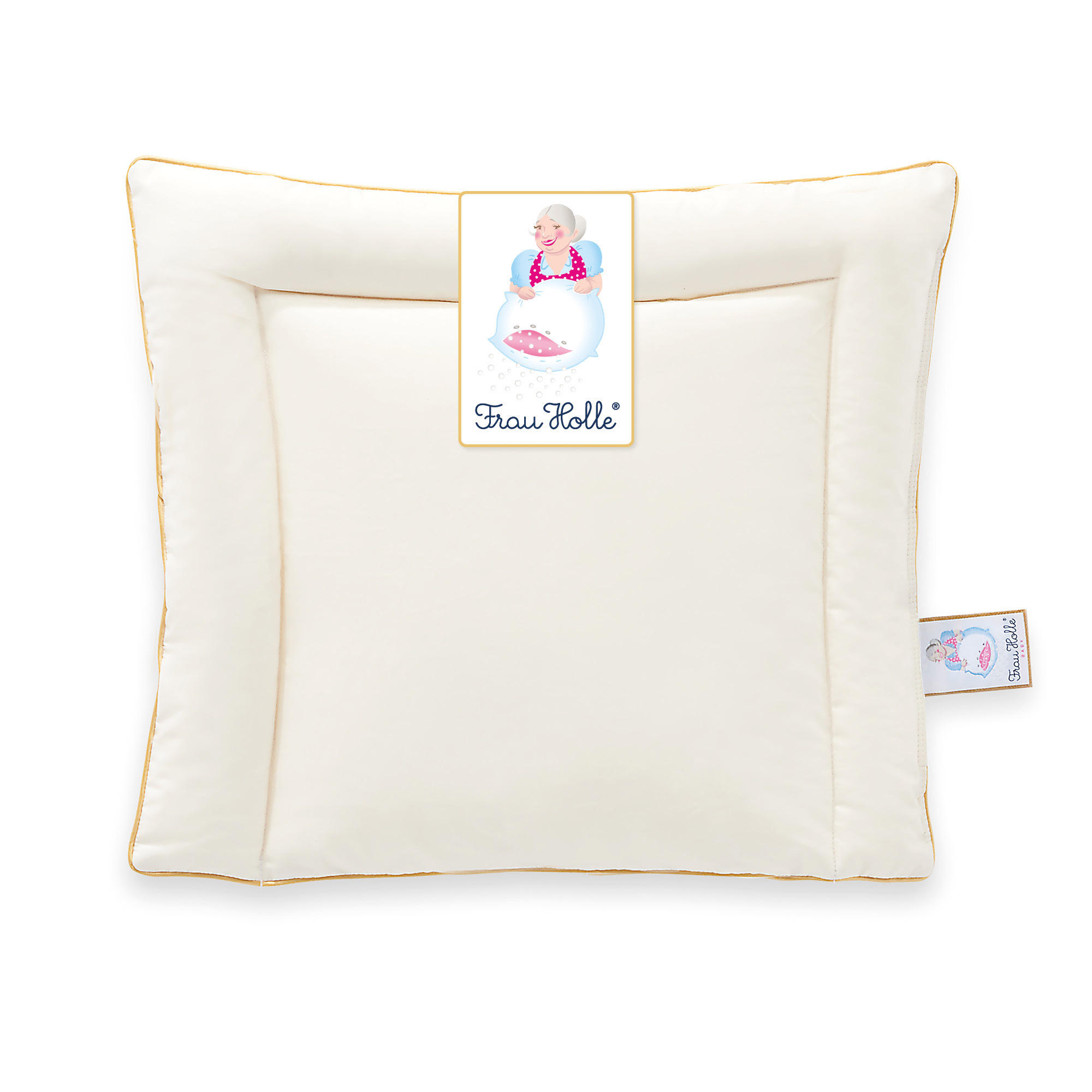 BABYKOPFKISSEN BABYS Gänsedaunen weich - Weiß, Naturmaterialien/Textil (35/40cm) - Frau Holle