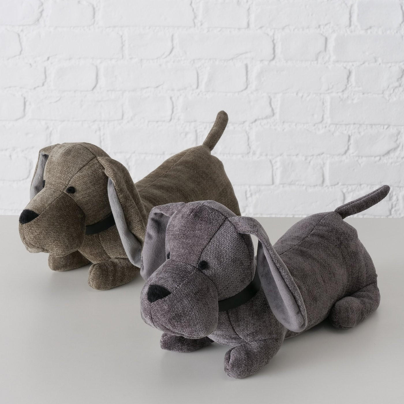 TÜRSTOPPER Dackel Delio - Grau, Textil (15/38cm) - Boltze Home