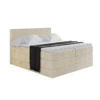 BOXSPRINGBETT mit Matratze H3|H4 und Lattenrost - TOLO KING 140x200 Cord - Creme - Champagner, Holzwerkstoff (140/200cm) - ALTDECOR