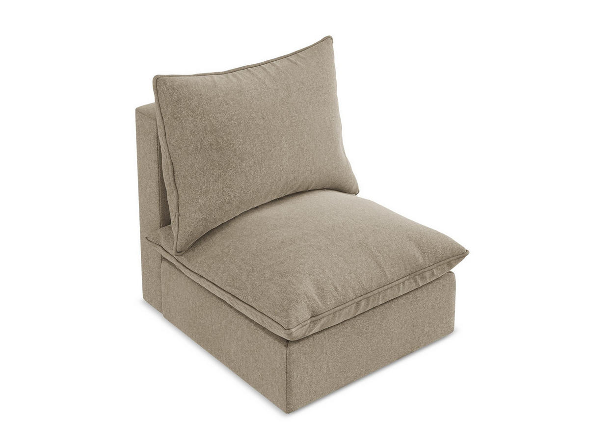 SOFAELEMENT Samt Stoff Beige - Beige/Schwarz, Holzwerkstoff/Kunststoff (75/77/90cm) - Makamii