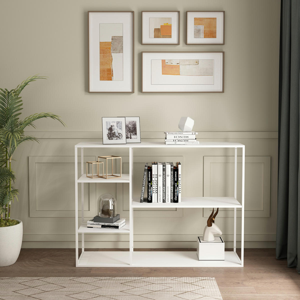 STANDREGAL Isojoki - Weiß, Metall (120/87.5/35cm) - [en.casa]
