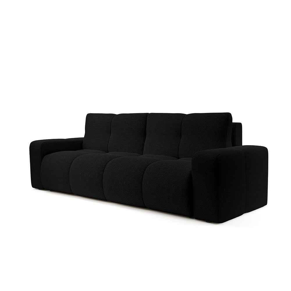 SOFA SOSO Schwarz - Schwarz, Textil (259/91/99cm) - Pillovely