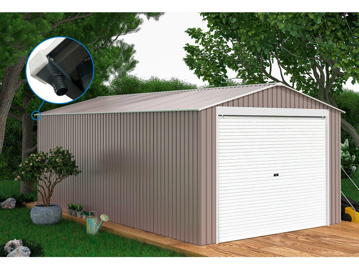 METALL-GARAGE PVC nevada - Hellgrau, Metall (306/235/566cm) - Habitat Garten