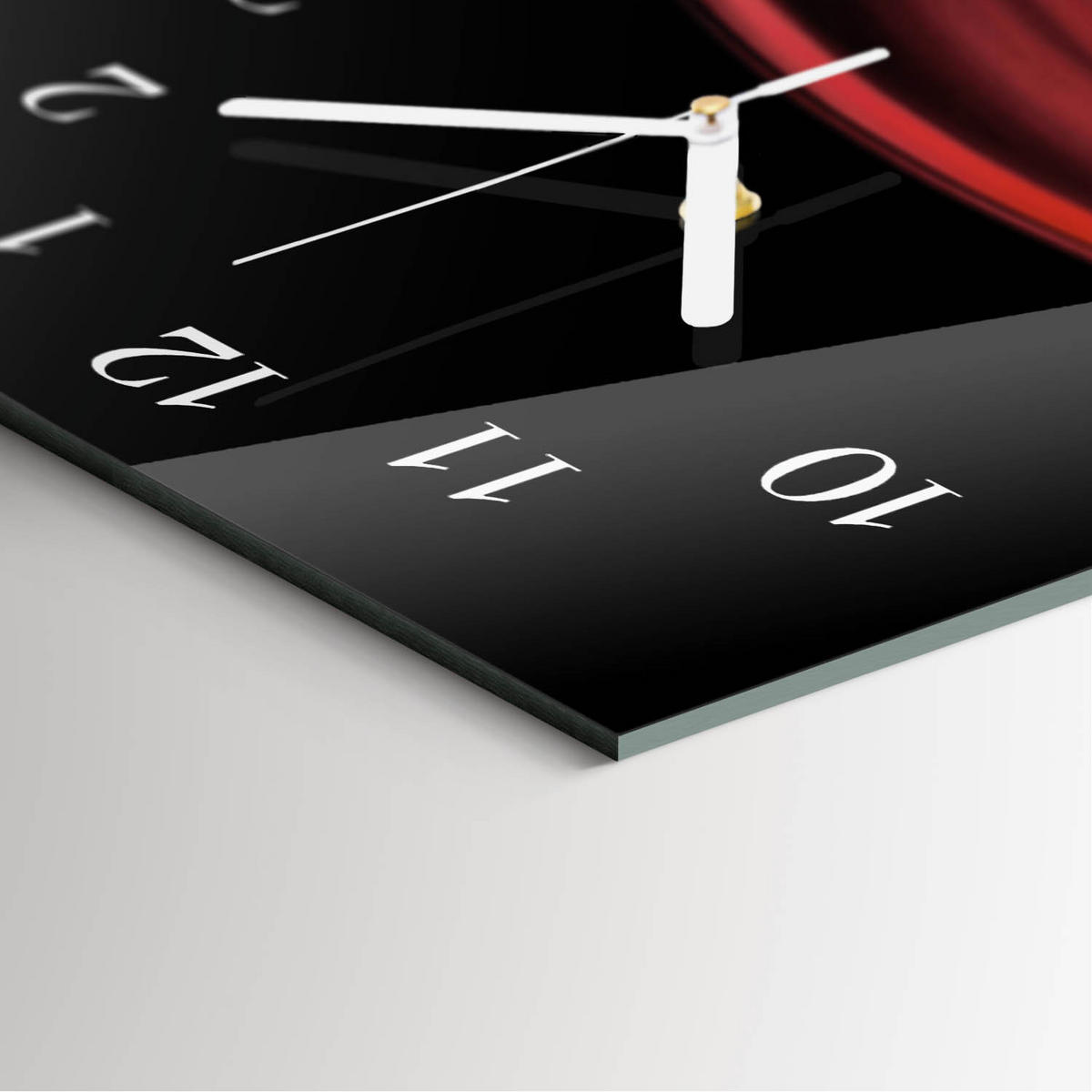 WANDUHR 30x60 cm - Rosen - Lila, Glas (30/60/0.4cm) - TULUP
