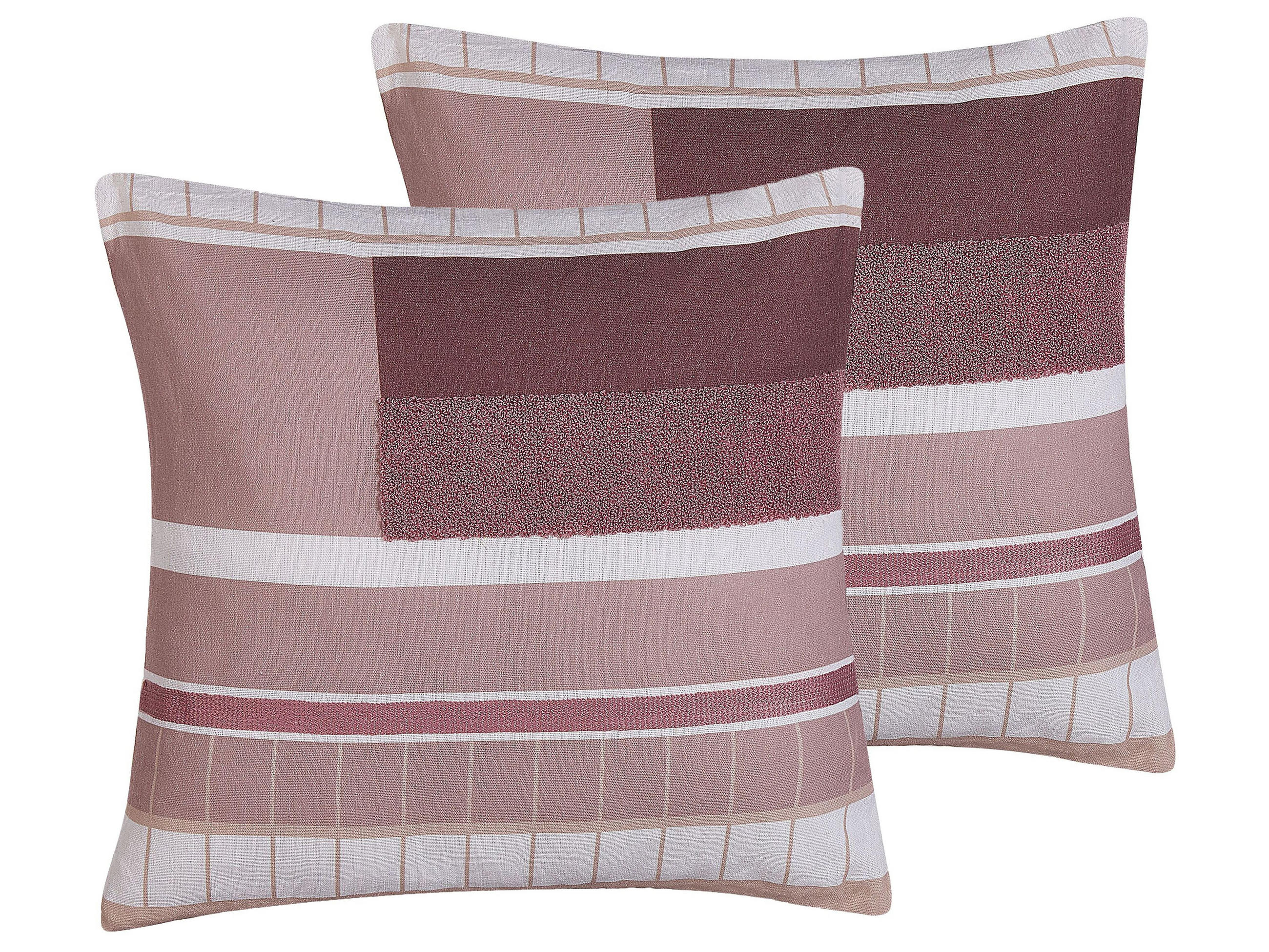 DEKOKISSEN 2er-Set Bunt 45/45 cm Erinus - Multicolor, Textil (45/45cm) - Beliani