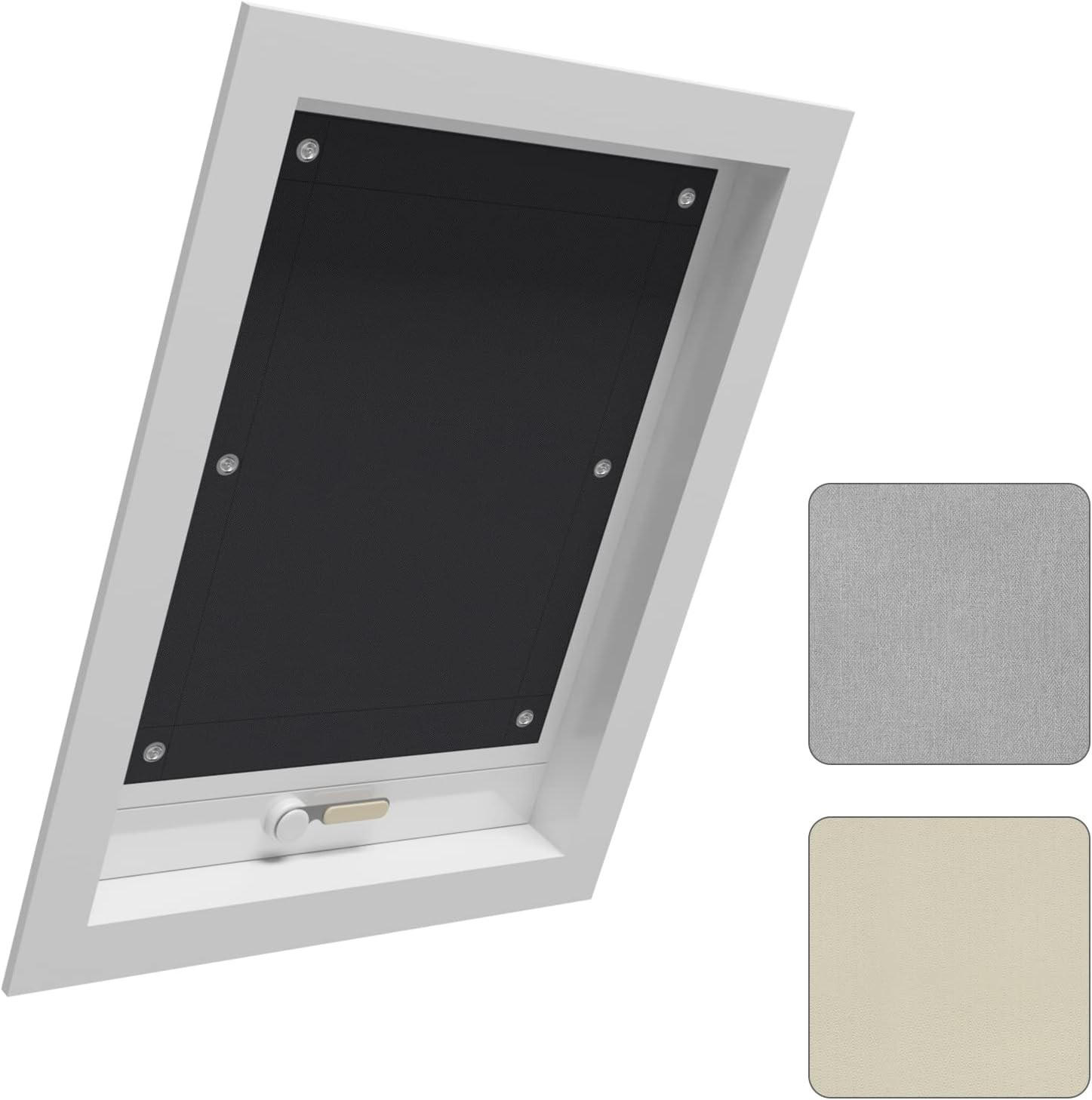 ROLLO für Fenster ohne Bohren 76 x 93 cm Schwarz - Schwarz, Kunststoff (76/93cm) - Woltu