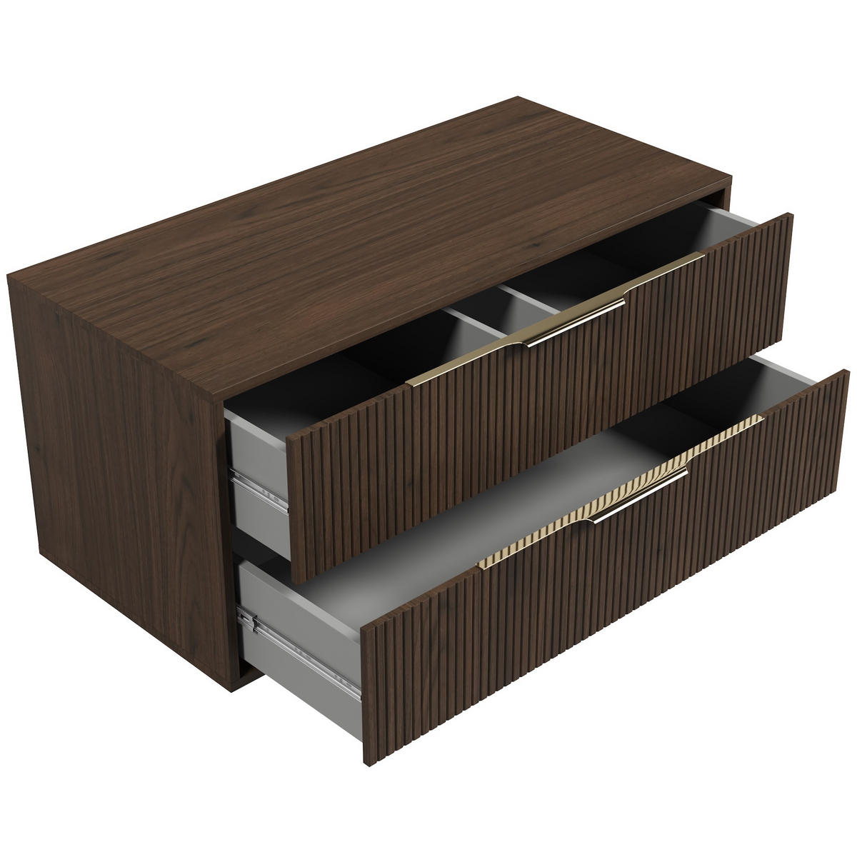 BADMÖBEL-SET Rimini 2 Teile Walnuss Braun - 100 x 46 x 46 cm - Eichefarben, Holz (100/46/46cm) - Badplaats