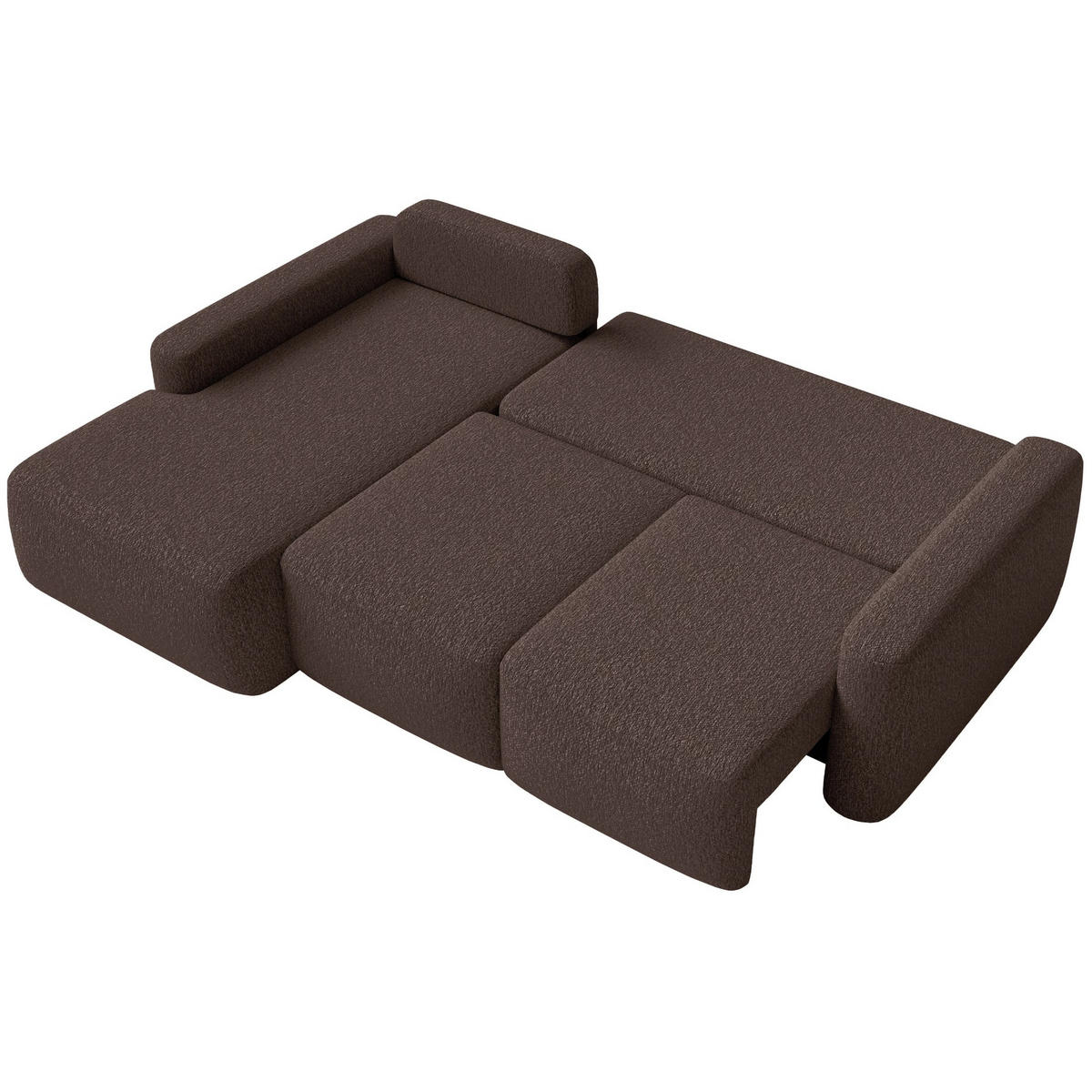 ECKSOFA Carnos Mini Braun Chenille - Schwarz/Braun, Kunststoff/Textil (238/164cm) - Selsey