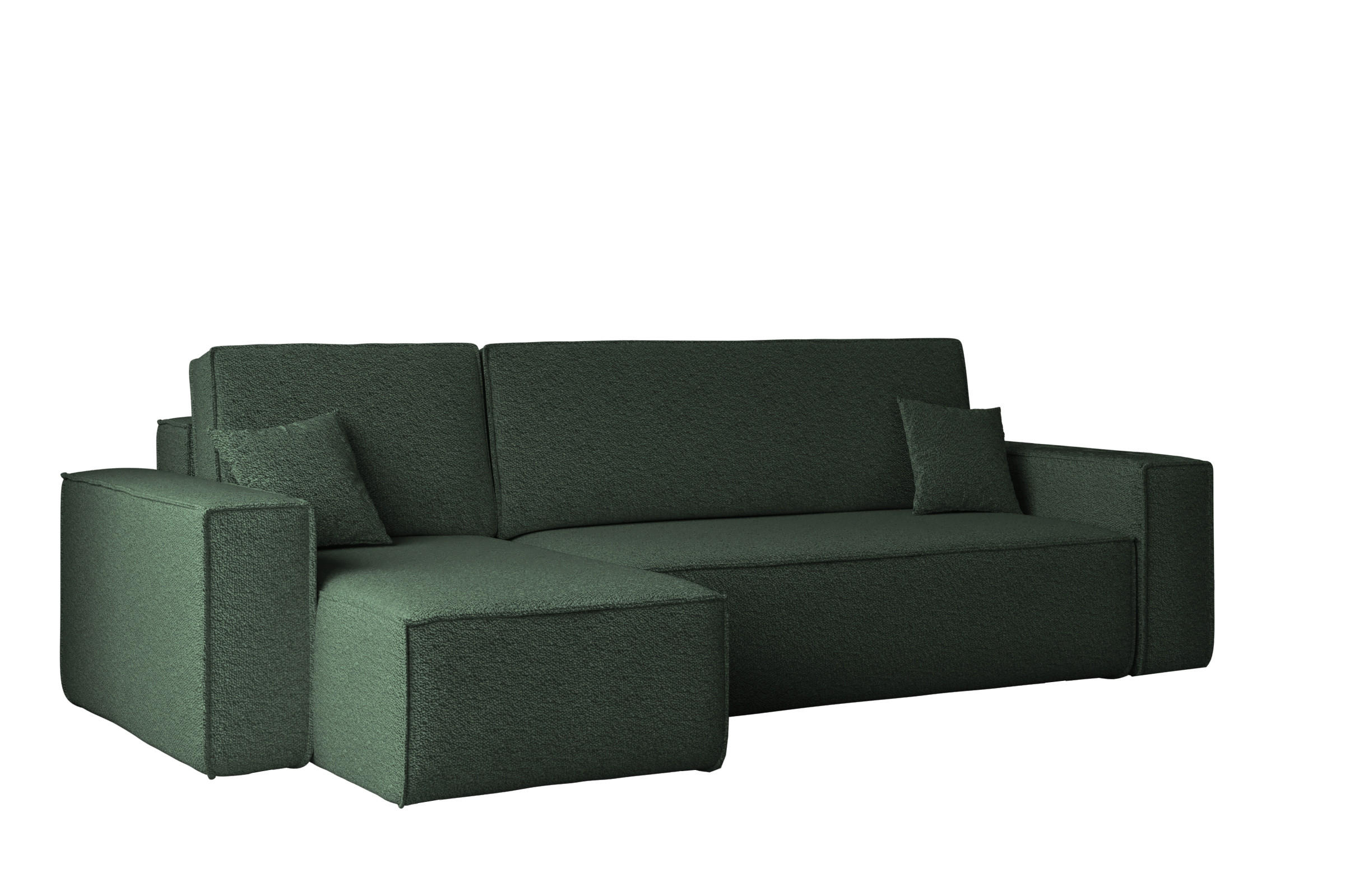 ECKSOFA Mit Schlaffunktion Und Bettkasten L-Form BEST Stoff Abriamo Dunkelgrün Links - Dunkelgrün, Holz/Textil (142/244cm) - Kaiser Möbel