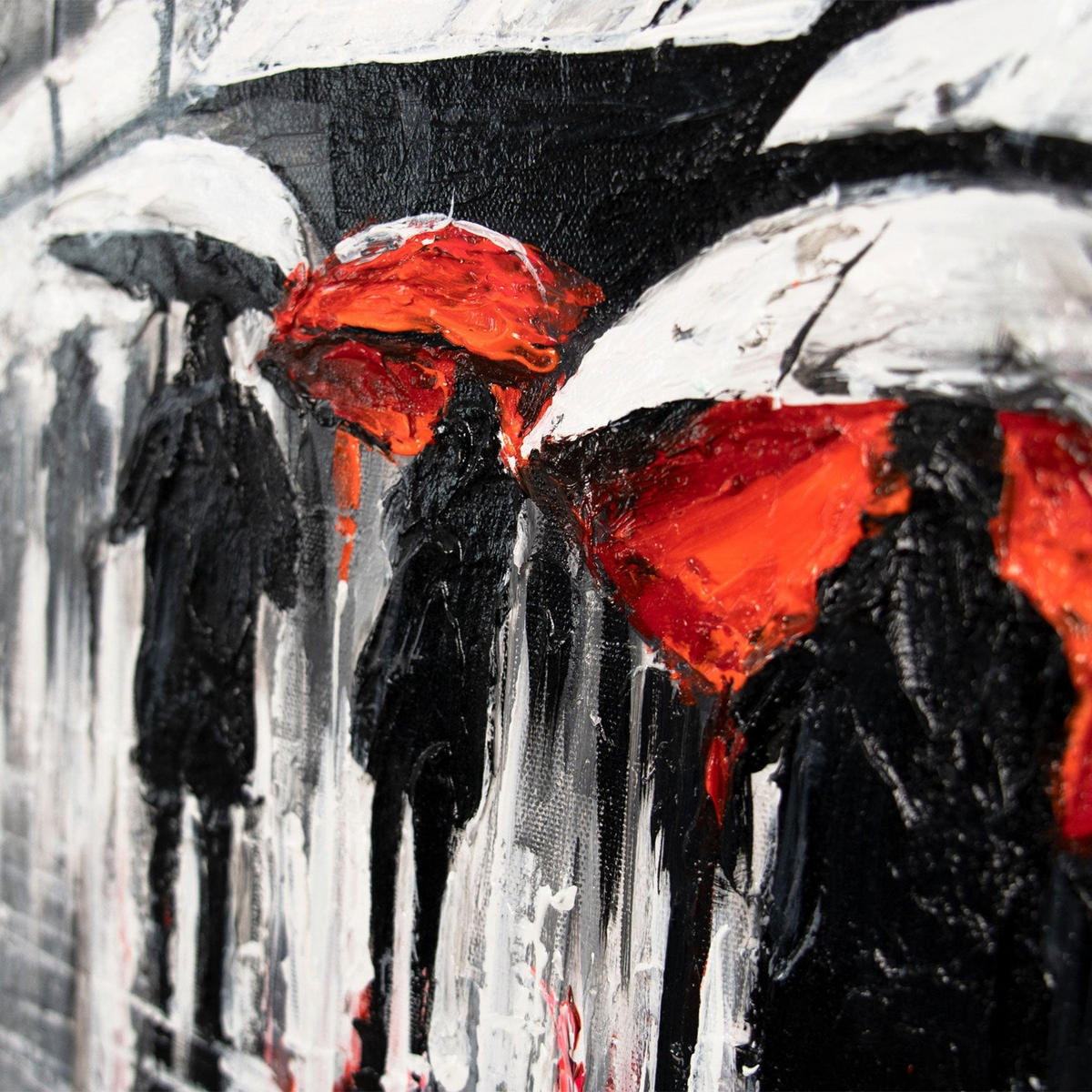 GEMÄLDE Scharlachrote Reflexionen auf Keilrahmen 115x50 cm - Multicolor, Holz (115/50cm) - YS-art gallery