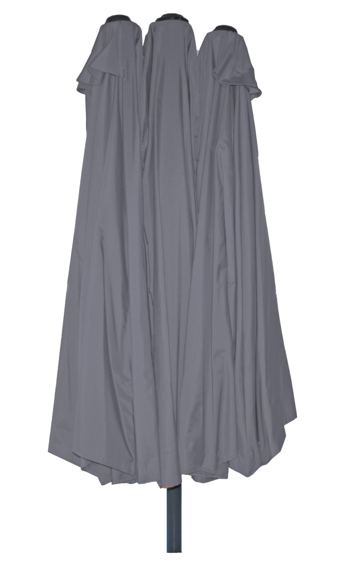 DOPPEL-SONNENSCHIRM Winda Grau Aluminium Gartenschirm - Grau, Metall (265/450cm) - DELUKE