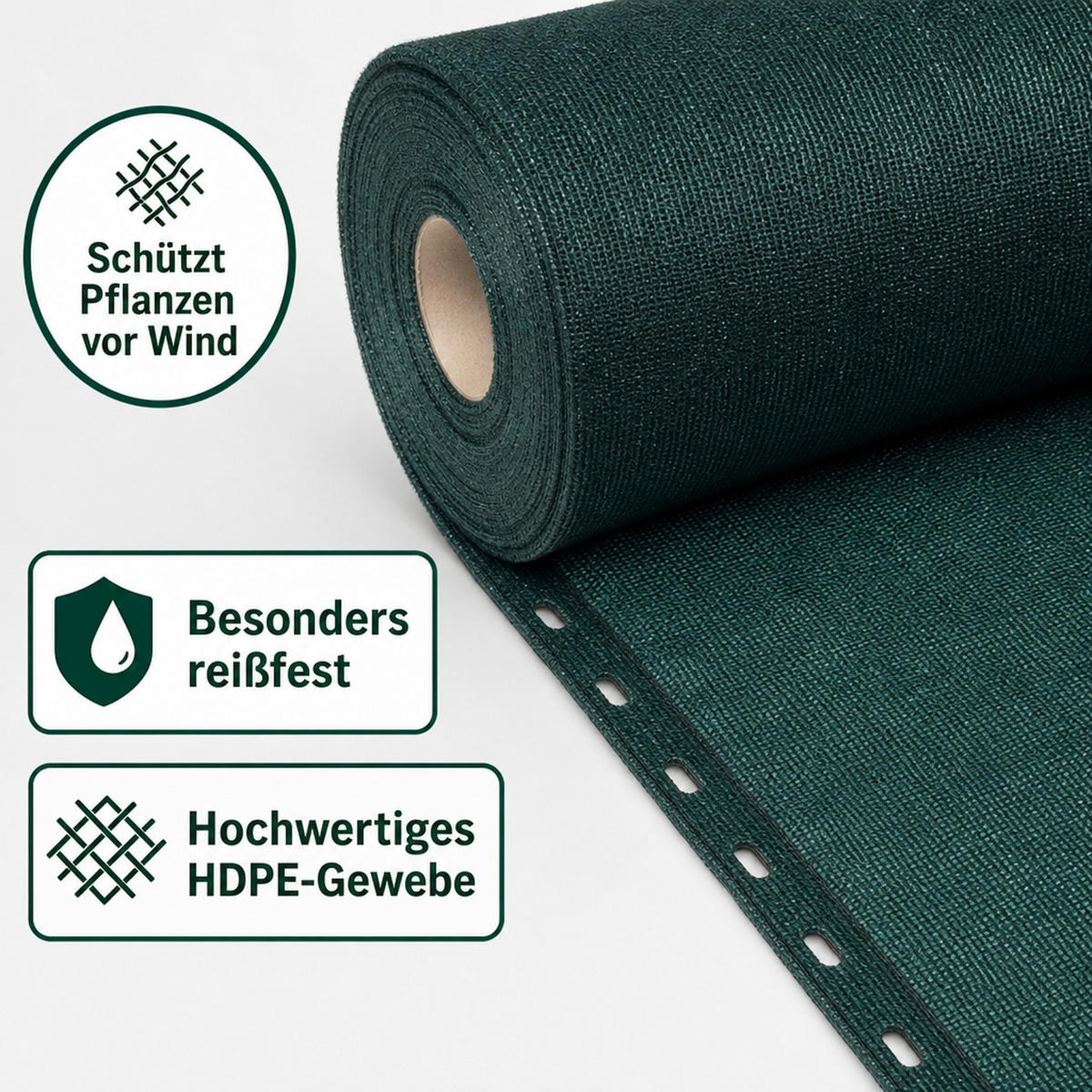 SICHTSCHUTZNETZ - Grün, Kunststoff (200/200cm) - KLASEBO
