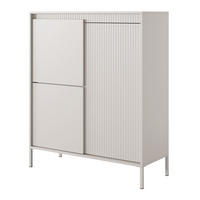 KOMMODE 104 cm Santori, Beine, 2 Türen, Beige - Beige, Holz/Metall (104/123/40cm) - Emporius