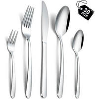 BESTECKSET 30-teiliges Set Edelstahl Silber - Silberfarben, Metall