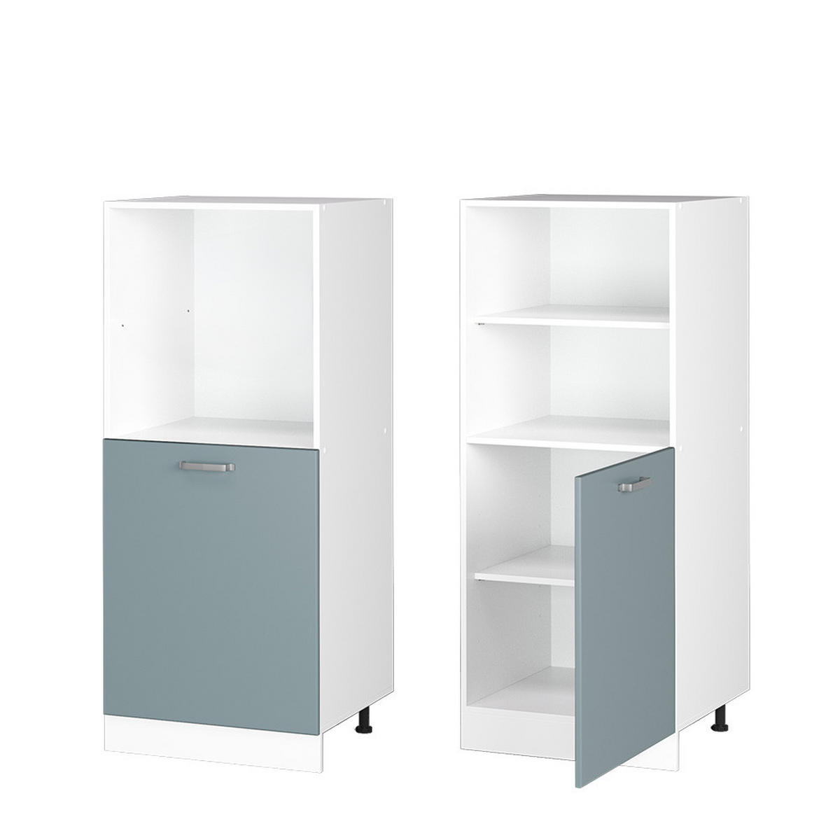 HERDUMBAUSCHRANK R-Line Blau-Grau 60 cm - Blaugrau/Weiß, Holzwerkstoff (60/143/57cm) - Vicco