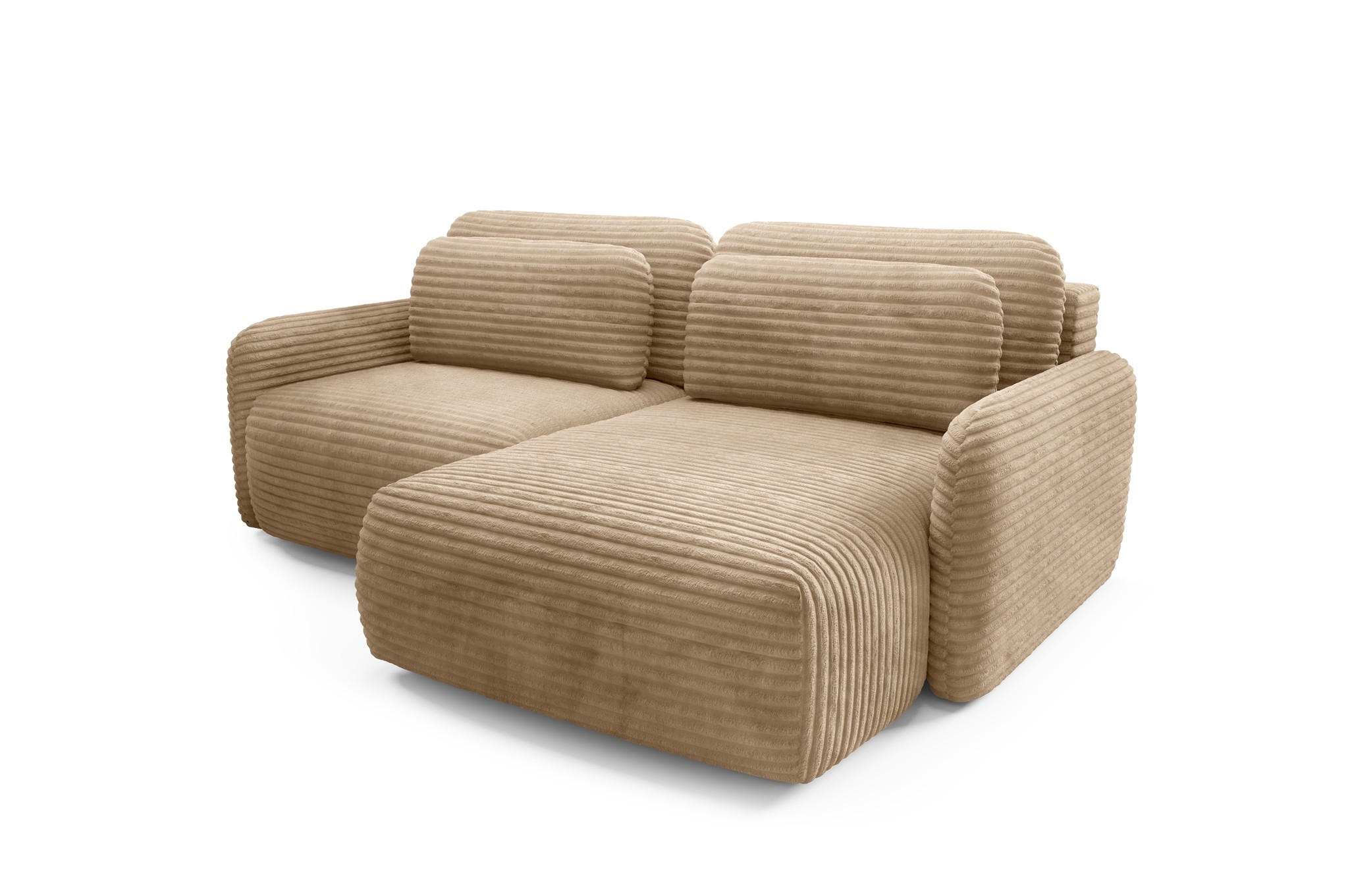 ECKSOFA Simone Mit Schlaffunktion - Hellbraun, Holzwerkstoff/Textil (165/240cm) - Fun Möbel