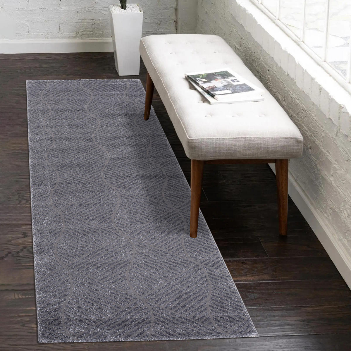 KURZFLOR-TEPPICH Fancy 904 Grau 80x300 cm - Anthrazit/Grau, Textil (80/300cm) - carpet city