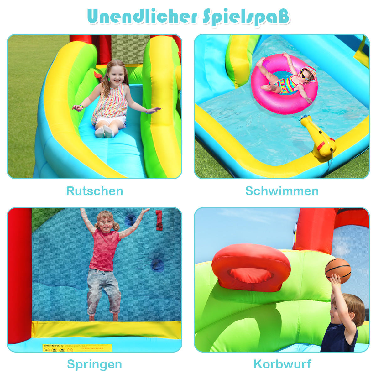 HÜPFBURG 213cm Multicoloured - Multicolor, Kunststoff (320/305/213cm) - COSTWAY