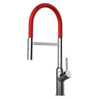 KÜCHENARMATUR, Verchromt und Rot, 2-Strahl-Brause - Chromfarben, Metall (23/46.5/23cm) - VIZIO