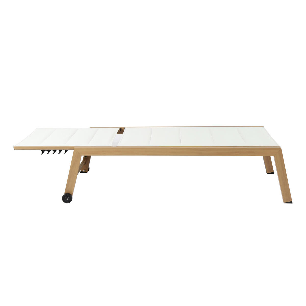 SONNENLIEGE 2-tlg., Weiß - Weiß, Metall (169/102/65cm) - Oviala