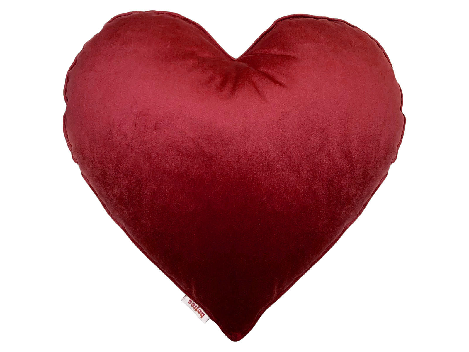 HERZKISSEN Samt&Sonders karmin-rot 35x32 cm - Rot, Textil (34/32cm) - beties Heimtextil