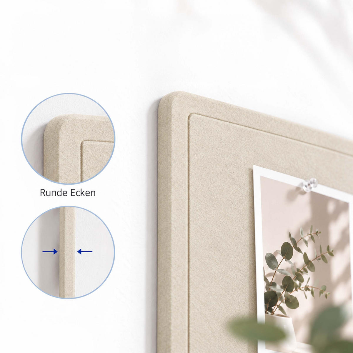 PINNWAND Creme Filz faltbar 84x59 cm - Creme, Textil (59/84/1cm) - Relaxdays