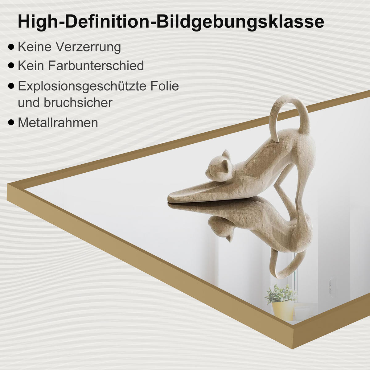 STANDSPIEGEL 177x77 cm Metallrahmen rechteckig gold - Goldfarben, Holz (77/177/3cm) - LEBENLANG