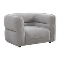 SESSEL - Chenille-Stoff - Grau - TALIENA - Grau, Textil (95/74/120cm) - Vente-Unique